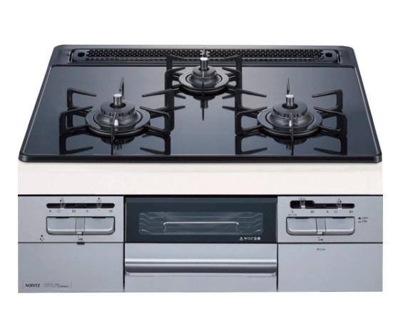 ノーリツ N3WT6G 都市ガス12A13A ビルトインコンロ スタンダードガラストップ 60cm 3口 無水両面焼 在庫限り特価