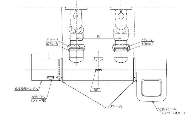 THH10A 壁付サーモ本体部 TOTO